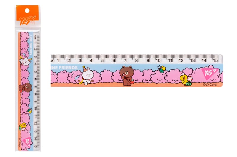 Лінійка 370656 15 см "Line Friends", рожева Yes