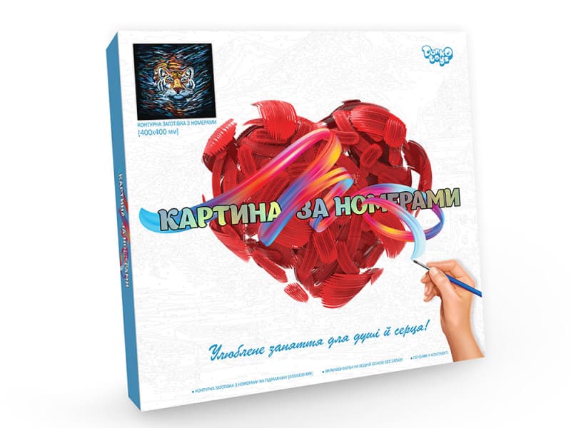 Набір для розпису по номерах 40x40 см KpN-02-01U,02U,03U,...10U "PAINTING BY NUMBERS" в коробці DANKO, фото 6