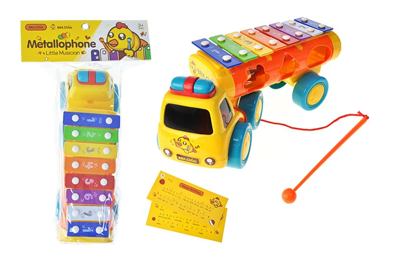 Ксилофон 2006-1 "Машинка" в кульку р.36.5x22см YG Toys