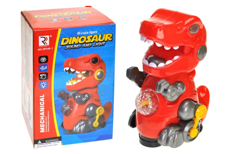 Музичний динозаврик YG TOYS зі світлом, на батарейках