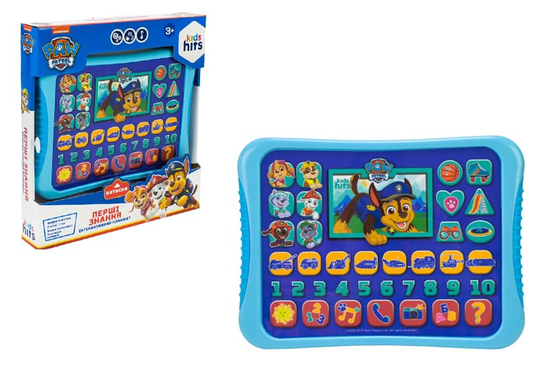 Планшет KH01/013L "Перші знання" Paw Patrol, на батарейках, в коробці р.25х27х4 см KidsHits