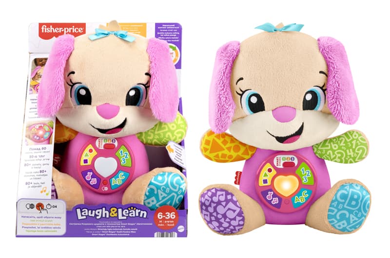 М’яка розвивальна іграшка «Сестричка Розумного цуценяти» Fisher-Price JFD32, багатомовна