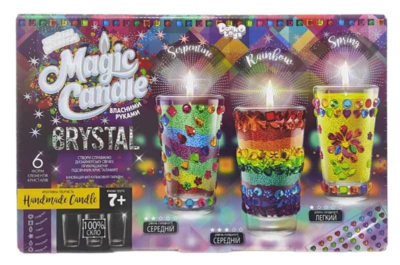 Набір для творчості MgC-02-01 "MAGIC CANDLE CRYSTAL" парафінові свічки своїми руками DANKO, фото 2