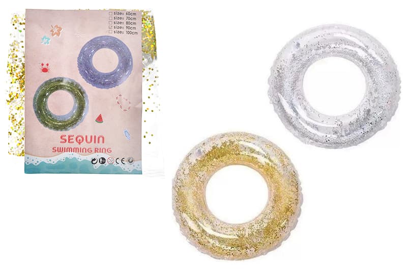Надувний круг з блиск. 90см . 2 кольори WM-8172-4-90/AA9-24