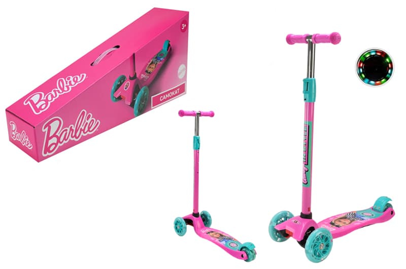Дитячий чотириколісний самокат Barbie MAXI BH2616 зі світними PU-колесами