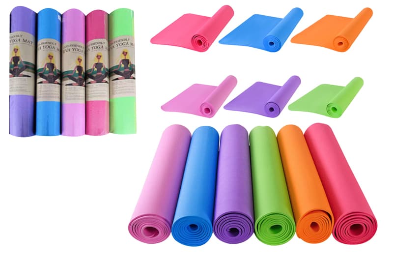 Килимок для йоги YM0106 61*173см, товщина 6мм, MIX 5 кольорів, пакет