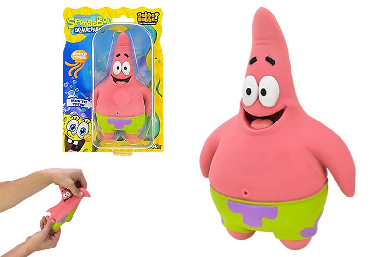 Іграшка антистрес Sponge Bob SBMF-2025B тянучка з піском Патрік 8x6x15см на планшеті р.14.5x5x20.5см YabbaDabba