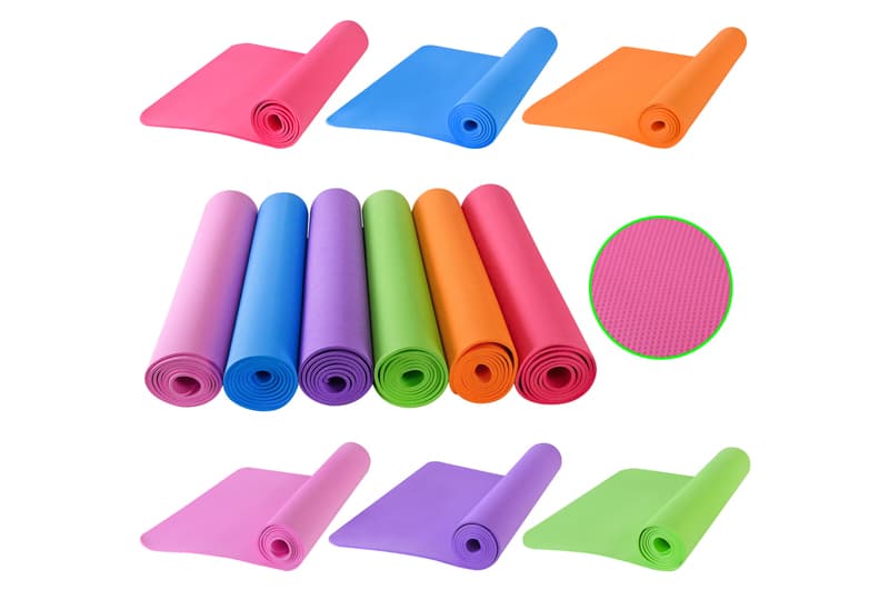 Килимок для йоги, YM0105, розмір 61*173см, товщина 5мм, MIX 5 кольорів, пакет