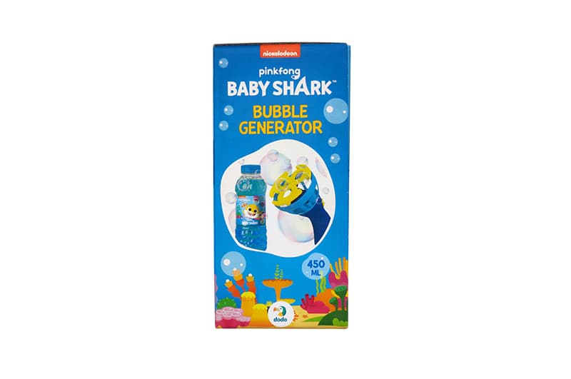 Генератор мильних бульбашок 200612 "Baby Shark" на батарейках + 450 мл DoDo, фото 2
