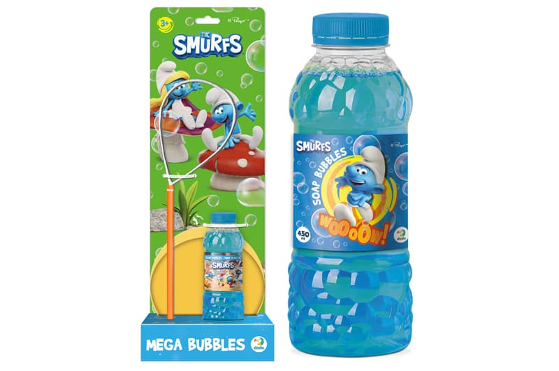 Бульбашки мильні 200637 "Mega Bubbles з тарілкою Смурфики" об'єм 450 мл DoDo, фото 3