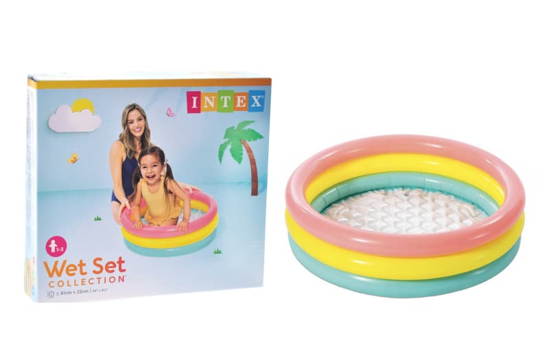 Басейн Веселка (3 секціі, рифлене дно, ремкомплект) INTEX