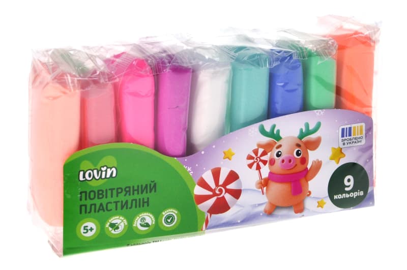 Набір для ліплення з легким пластиліном 70136 9 кольорів LOVIN