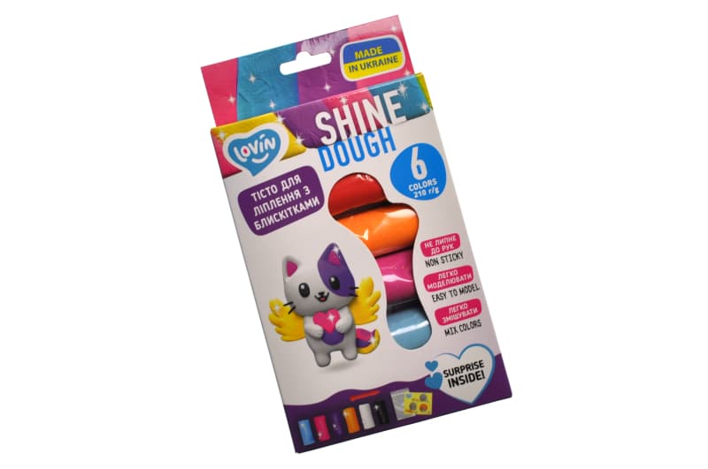 Набір для ліплення з тістом ОКТО Shine, 6 кольорів, арт. 41177