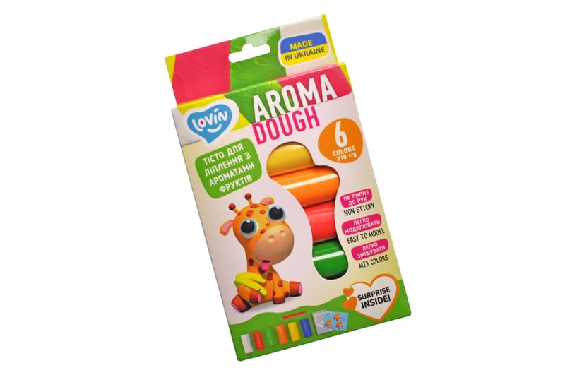 Набір для ліплення з тістом ОКТО Aroma, 6 кольорів, LOVIN