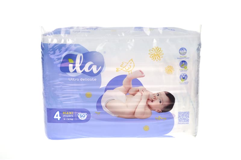 Підгузники ILA Ultra delicate 4 MAXI, 9–14 кг, 50 шт.