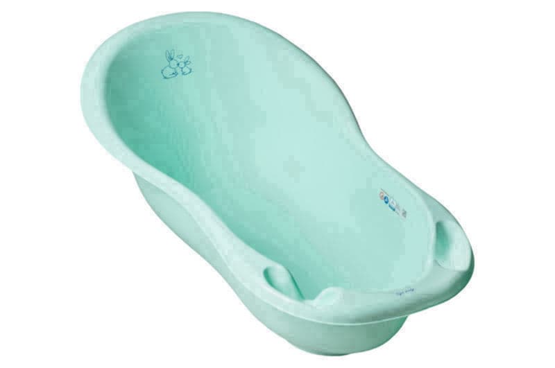 Ванночка зі зливом 102 см KR-005-105 "LUX Зайчики" м'ятна TEGA