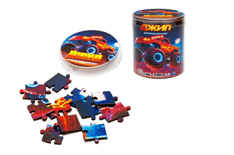 Пазл дерев'яний Puz-05003 Джип, А5 в тубусі PuzzleOk
