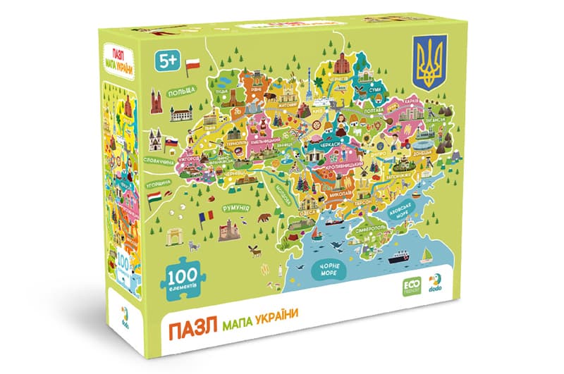 Пазли - 100 елм. - 300706 "Мапа України" DoDo
