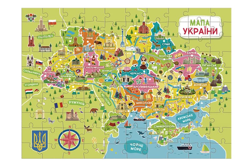 Пазли - 100 елм. - 300706 "Мапа України" DoDo, фото 5