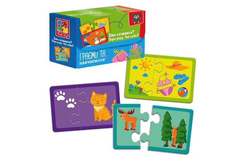 Пазли Vladi Toys «Академія розвитку: Знайди пару. Пори року. Хто заховався», VT5003-04