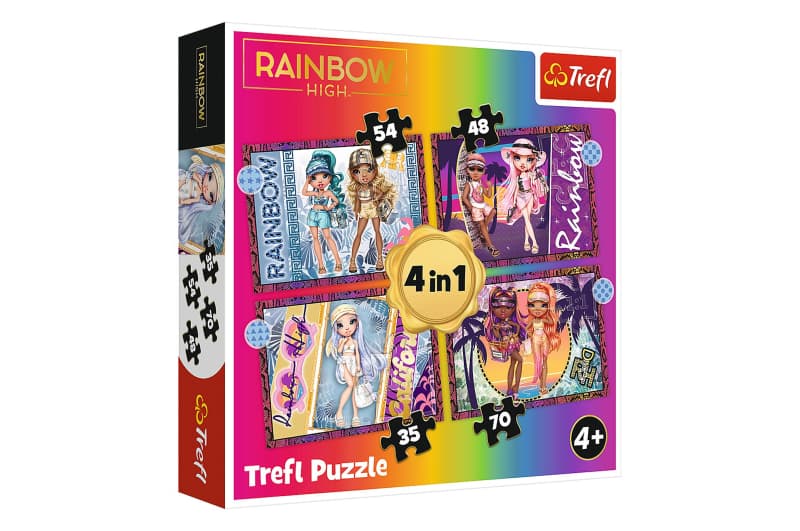Пазли 4 в 1 Trefl «Модні ляльки Rainbow High», 34614