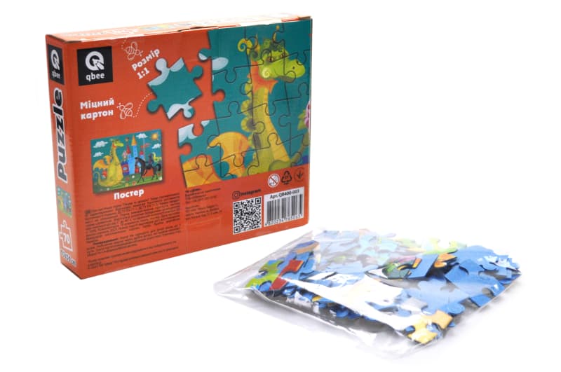 Пазли Qbee, 70 елементів, QB400-003 «Лицар та дракон», фото 3
