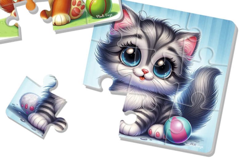 М'які пазли "Котик та песик" VT1102-37 Vladi Toys, фото 4