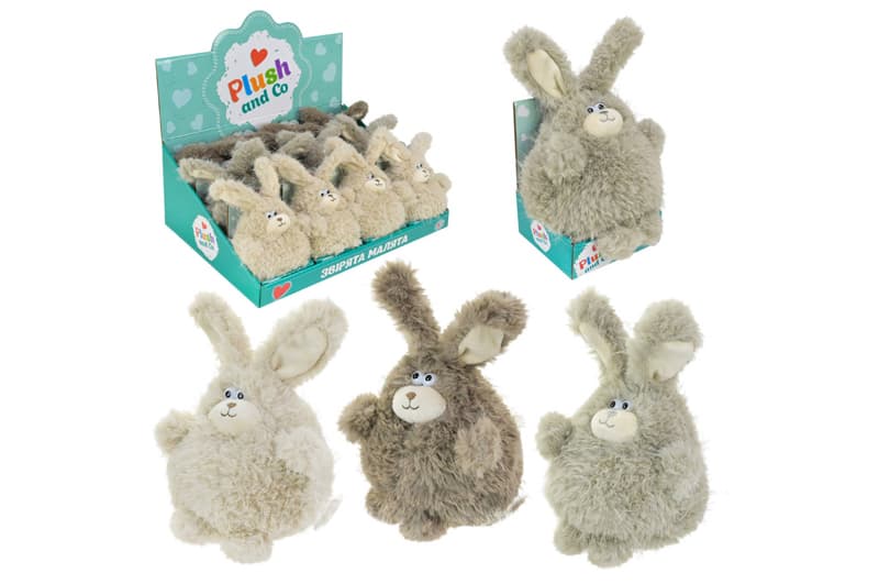 М'яка іграшка Plush and Co PLC26001зайчики 3 види 12шт, дисплей бокс