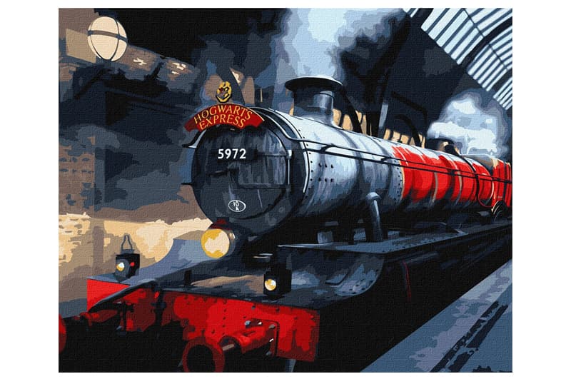 Набір для розпису по номерах 40x50 см KHO5210 "Harry Potter: Гоґвортський експрес" з фарбами металік extra Ideyka