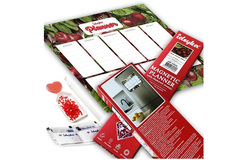 Планер з алмазною мозаїкою Ideyka AMP20060 «Продукти» на магнітній основі, 32×40 см, фото 2