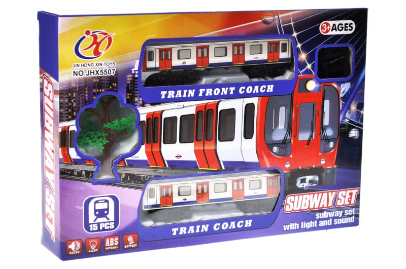 Залізна дорога JHX5507 "Метро" на батарейках, в коробці р.36x6,5x25 см YG Toys