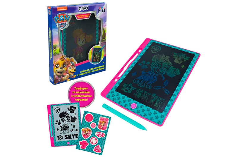 Планшет для малювання Paw Patrol KH73/002L з LCD-екраном 8,5″, трафаретом і наліпками