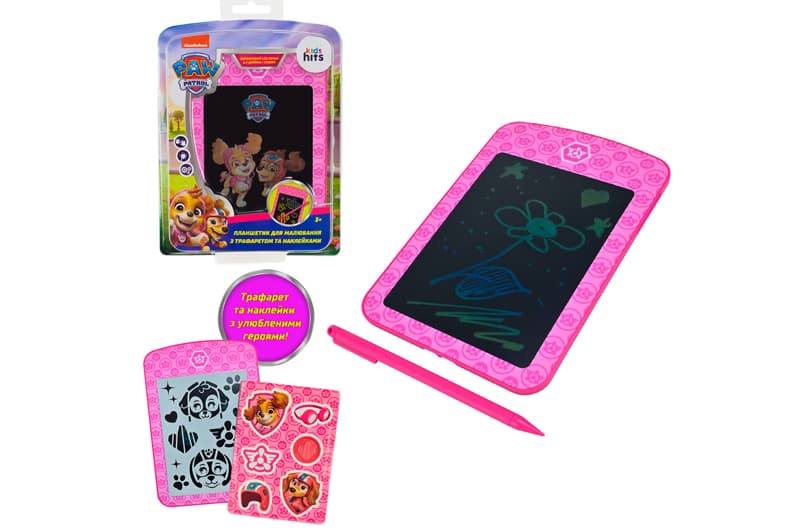 Планшет для малювання Paw Patrol KH74/002L LCD екран 6,5'', трафарет, наліпки блістер