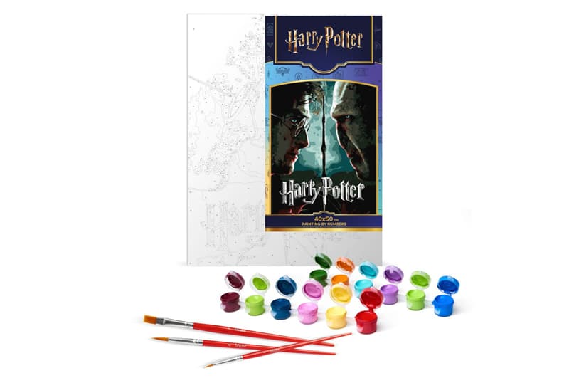 Набір для розпису по номерах KHO5222 WB "Harry Potter: Гаррі та Волдеморт з фарбами металік extra" 40х50см IDEYKA, фото 2