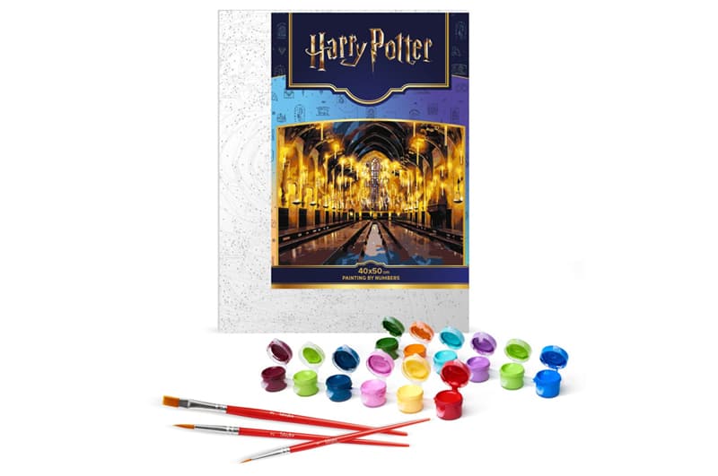 Набір для розпису по номерах KHO5233 WB "Harry Potter: Велика зала з фарбами металік" 40х50см IDEYKA, фото 2