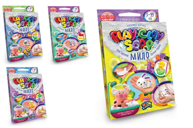 Набір для творчості PCS-02-01U,02U,03U,04U "Пластилінове Мило "PLAY CLAY SOAP" малий DANKO