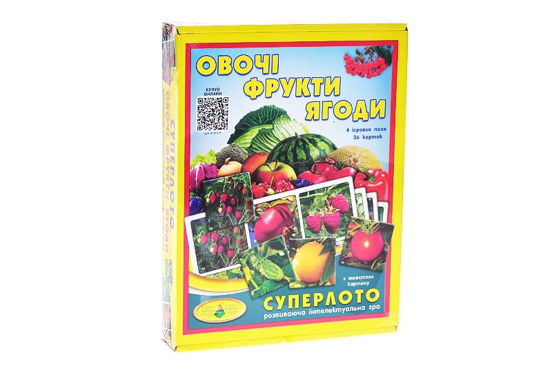 Настільна гра «Супер Лото. Овочі та фрукти» Київська фабрика іграшок