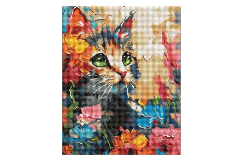 Набір з алмазною мозаїкою 40x50 см AMO7994 "Пухнастий котик" Ideyka, фото 1