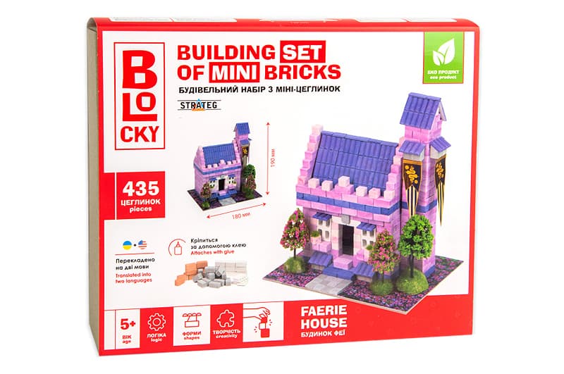 Будівельний набір з міні-цеглинок BLOCKY «Будинок феї», Strateg 31020