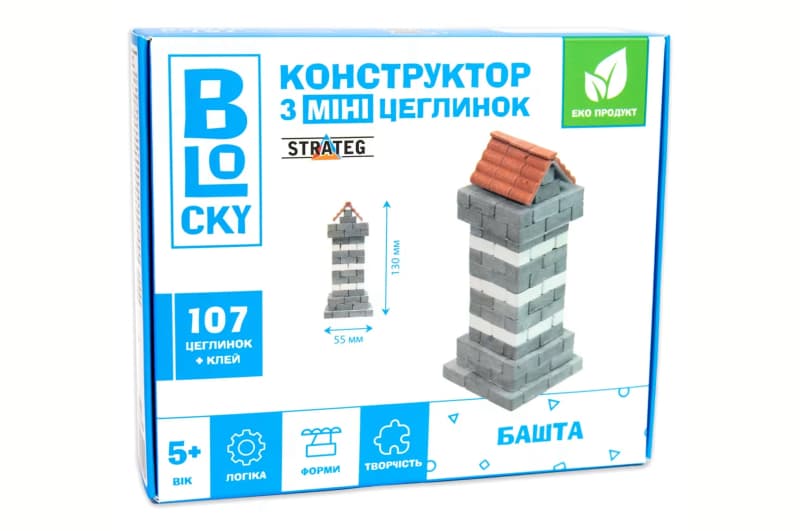 Будівельний набір BLOCKY «Башта» з мініцеглинок Strateg, 31022