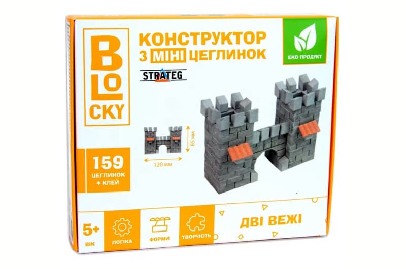 Будівельний набір для творчості з міні-цеглинок BLOCKY "Дві вежі" 31021 STRATEG