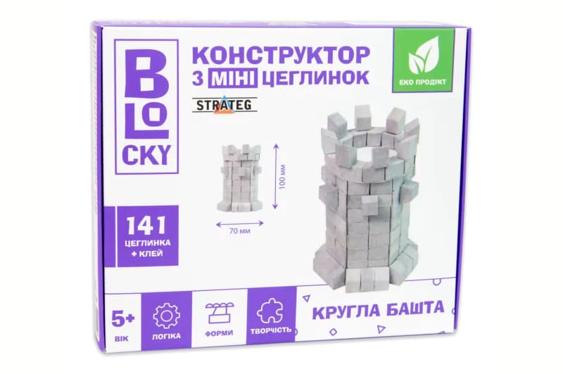 Будівельний набір із мініцеглинок BLOCKY «Кругла башта», Strateg 31024