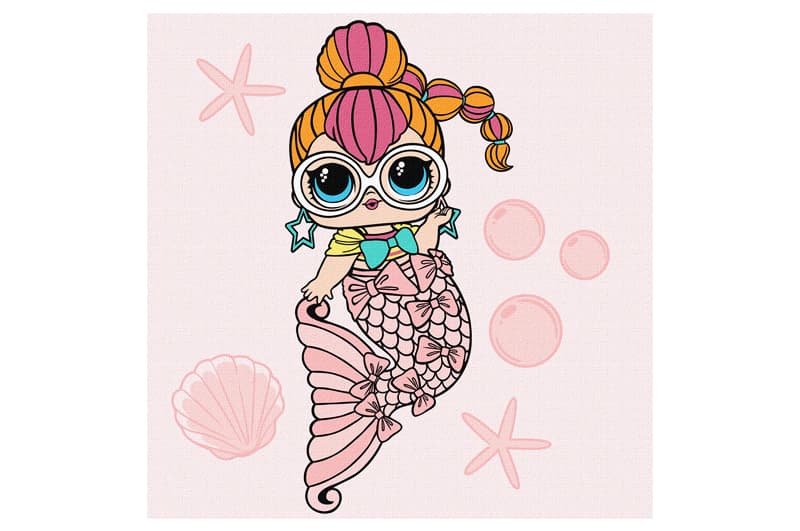 Набір для розпису за номерами Ideyka «L.O.L. Mermaids Neon QT», 40×40 см