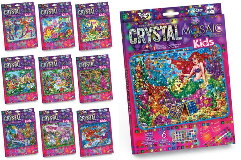 Набір для творчості CRMk-01-01,02,03,04...10 "CRYSTAL MOSAIC KIDS" DANKO