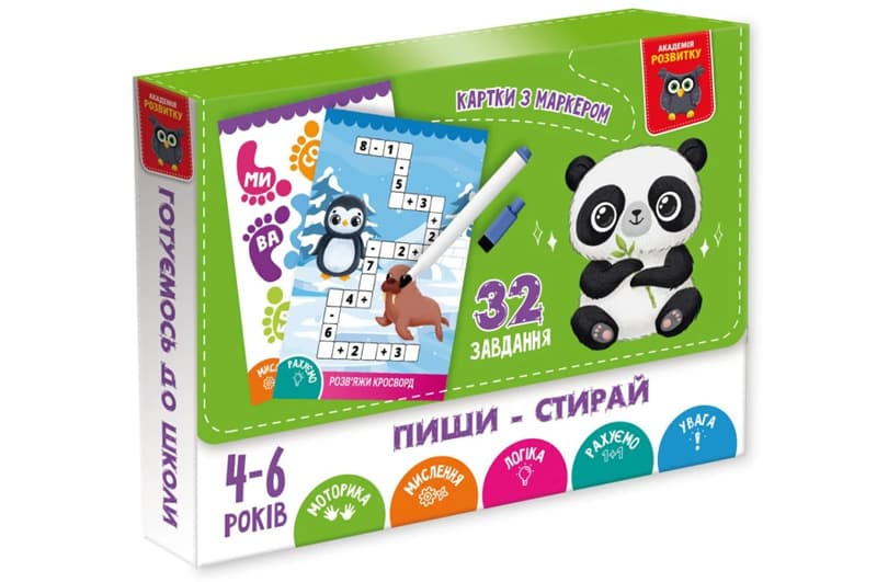 Розвиваюча гра VT5010-42 "Панда" картки пиши-стирай Vladi Toys