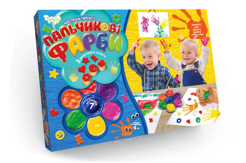 Пальчикові фарби РК-01-02 "Моя перша творчість" 7 кольорів DANKO