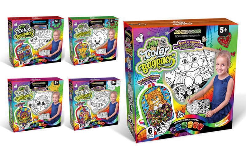 Набір для творчості CВР-01-01,02,03,04,05 "My Color BagPack" рюкзачок-розмальовка DANKO