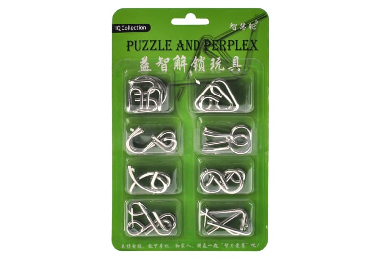 Головоломка металева E518 Unlock Metal Puzzle 8 елементів Зелена