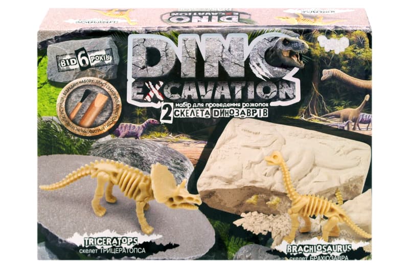 Набір для розкопок DEX-01-04,05,06 "DINO EXCAVATION" динозаври DANKO, фото 2