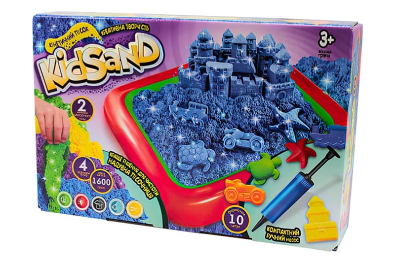 Набір з кінетичним піском KS-02-01U "KidSand" 1600 гр. + пісочниця DANKO
